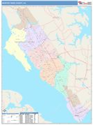 Newport News County, VA Digital Map Color Cast Style